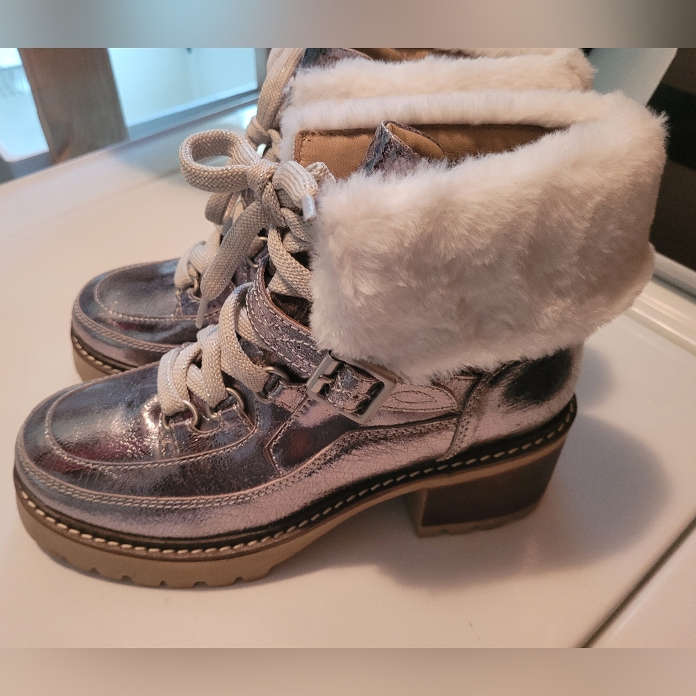 Free People Silver Hiker Boot NWOT Size 9.5.